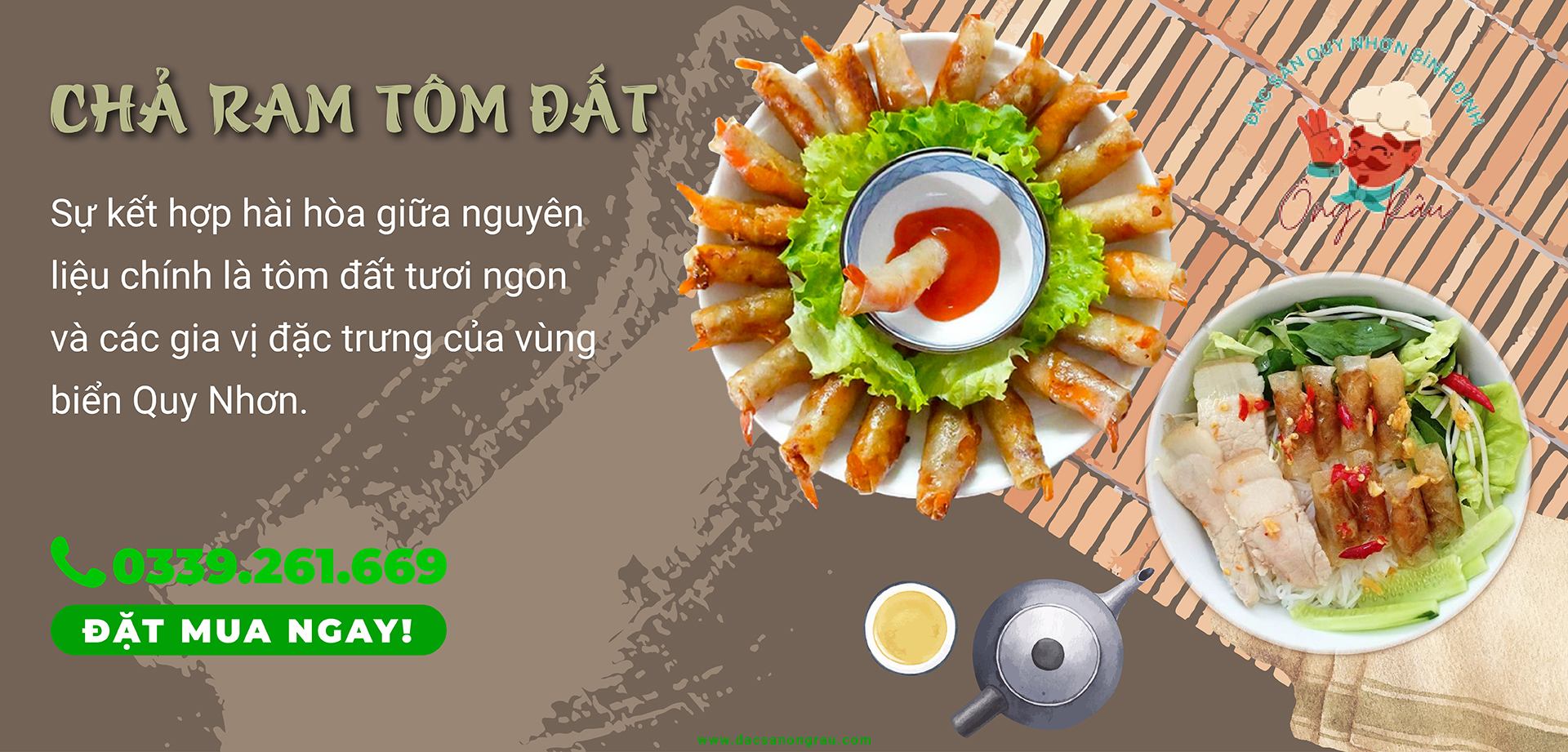 Chả ram tôm đất - Đặc sản Bình Định